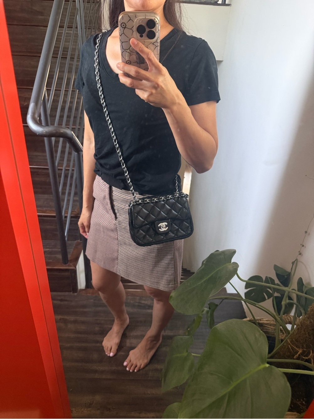 Black Quilted Leather Crossbody with Silver-Tone CC Lock - Picture 11 of 11